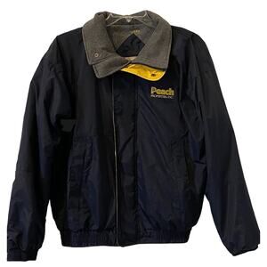 Navy Blue Redhead Bomber Jacket Mens Large Zip Up Lined